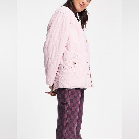 ASOS Pink Puffer Jacket with Quilted Design - Picture 1 of 12
